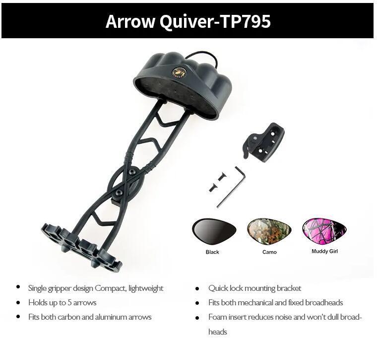 TP ARCHERY ARROW QUIVER TP795 HUNTING COMPOUND BOW QUICK DETACH