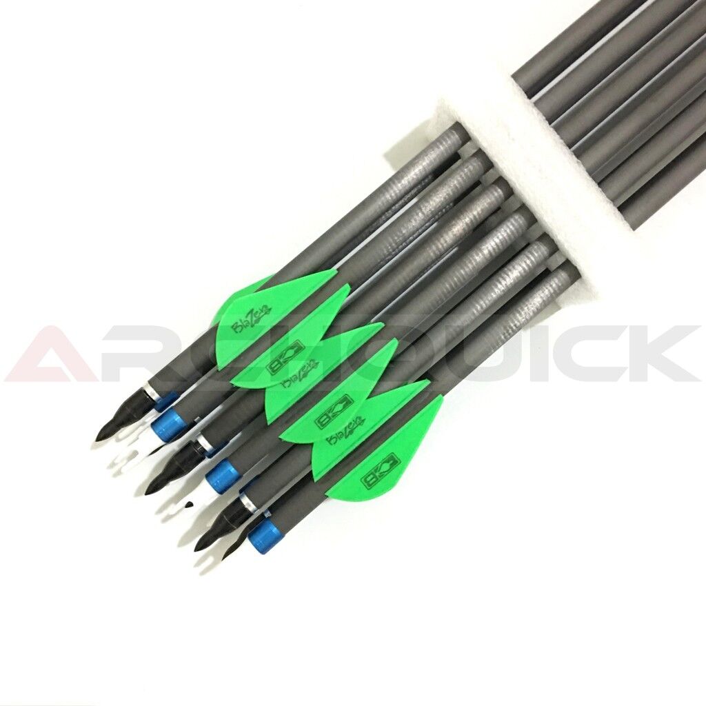 12 X 31.5" CARBON ARROWS 2" FLETCH Spine 340 COMPOUND OR RECURVE BOW TARGET