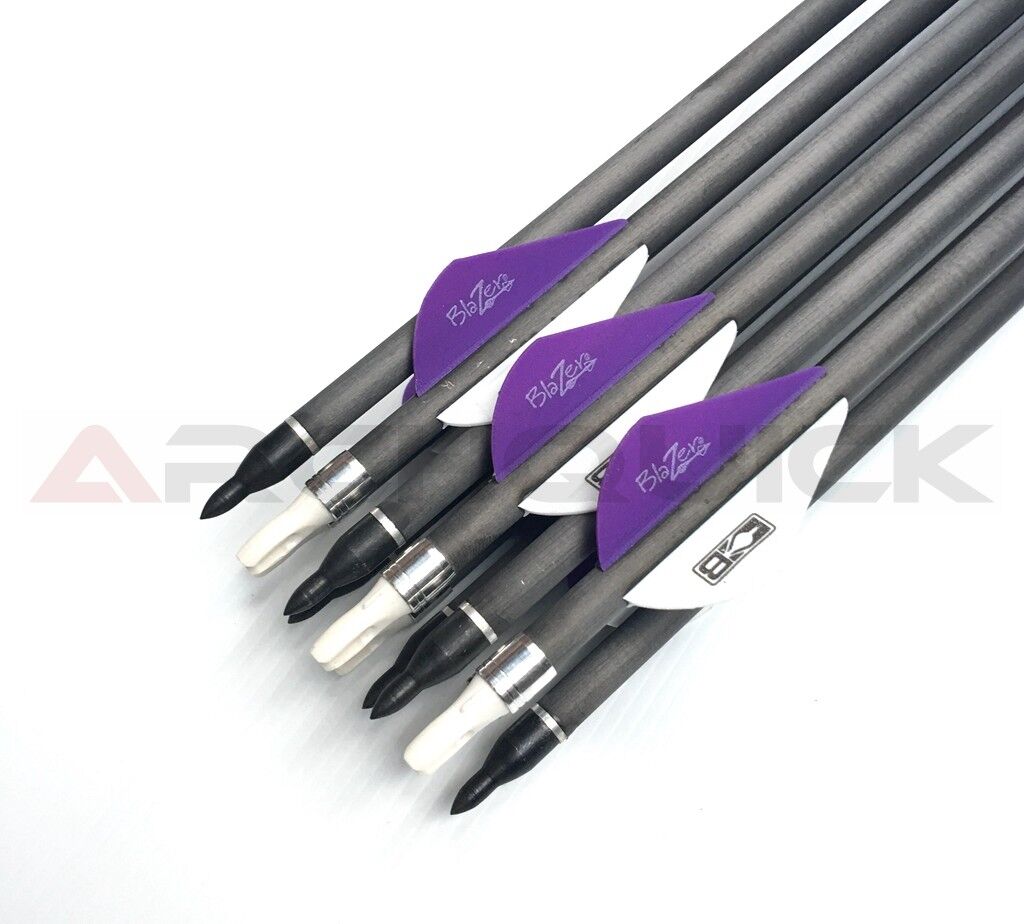 12 X 31.5" CARBON ARROWS 2" FLETCH Spine 340 COMPOUND OR RECURVE BOW TARGET