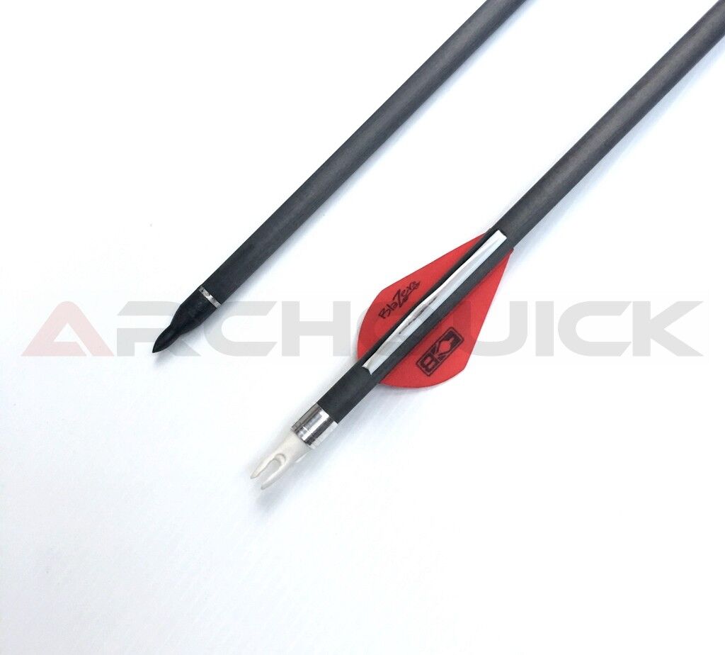 12 X 31.5" CARBON ARROWS 2" FLETCH Spine 340 COMPOUND OR RECURVE BOW TARGET