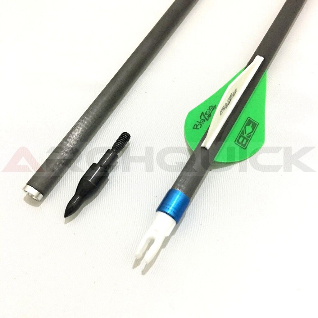 12 X 31.5" CARBON ARROWS 2" FLETCH Spine 340 COMPOUND OR RECURVE BOW TARGET