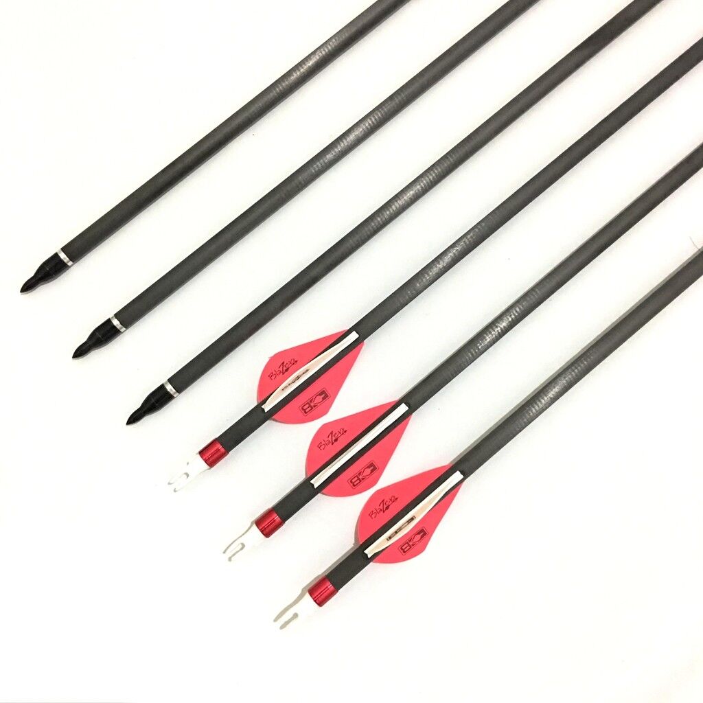12 X 31.5" CARBON ARROWS 2" FLETCH Spine 340 COMPOUND OR RECURVE BOW TARGET