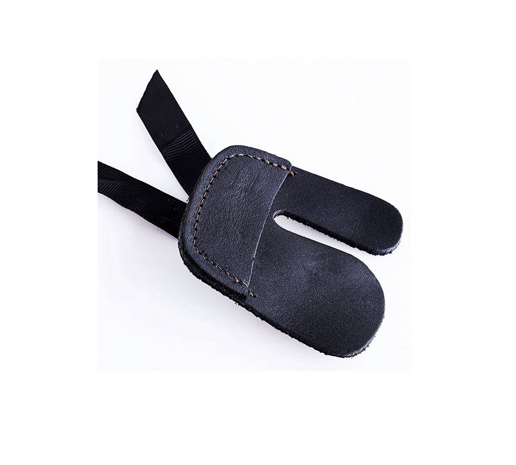 Archery PU Finger Tab Hunting Shooting Bow Protection Gear R / L Hand