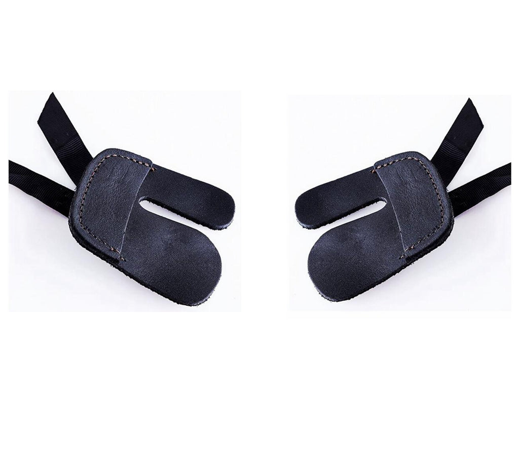 Archery PU Finger Tab Hunting Shooting Bow Protection Gear R / L Hand