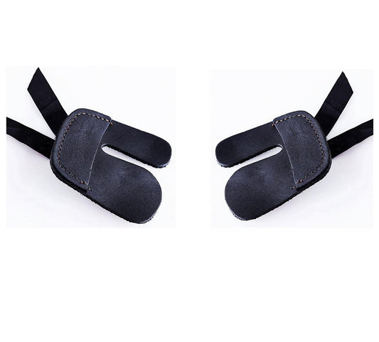 Archery PU Finger Tab Hunting Shooting Bow Protection Gear R / L Hand