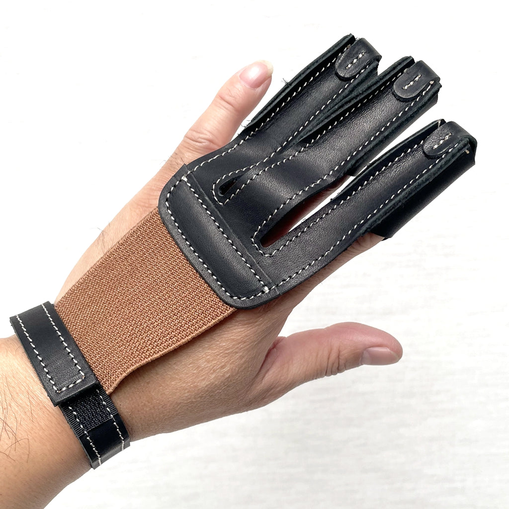 Archery Glove 3 Finger Shooting Glove Tab Top Cow Leather Glove