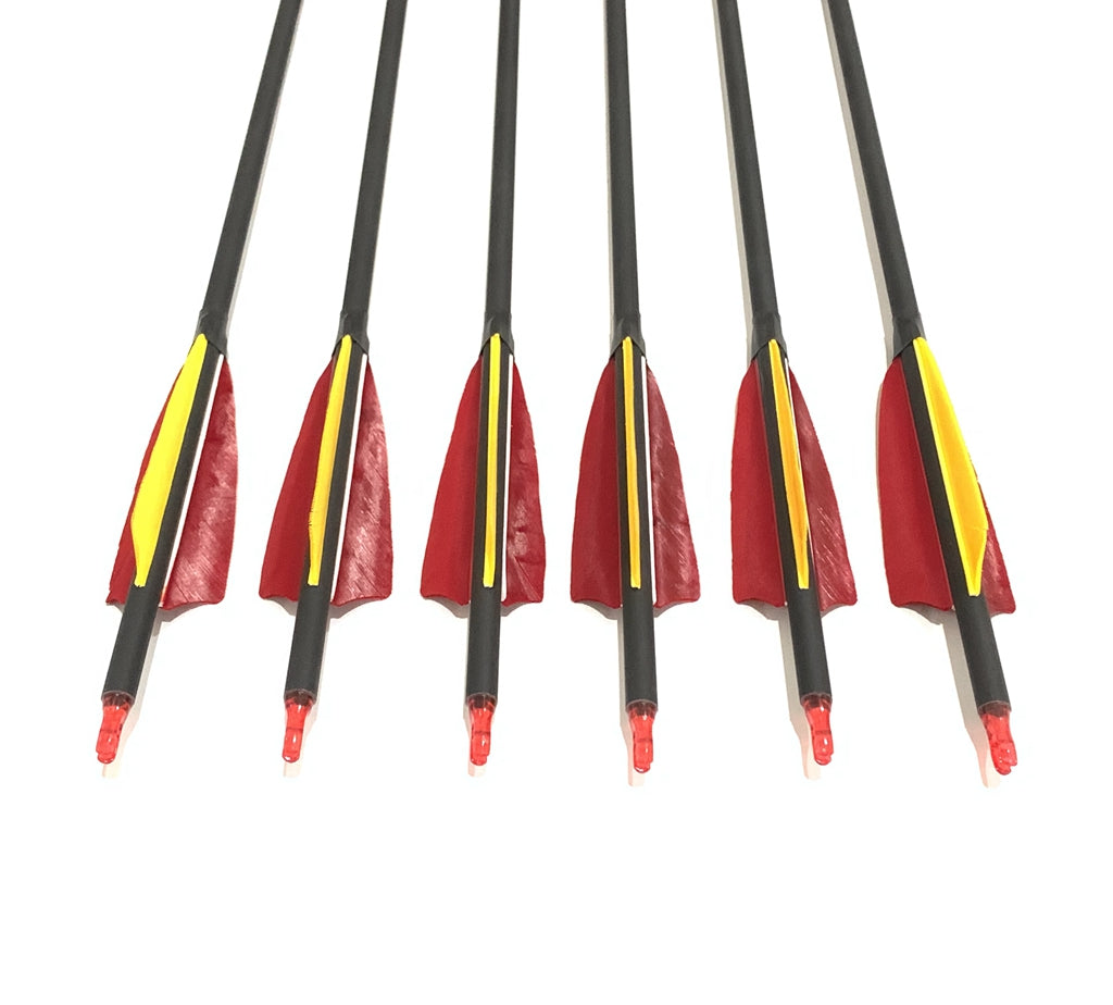 12x 31.5"CARBON ARROWS FEATHER COMPOUND RECURVE BOW HUNTING TARGET SPINE 500