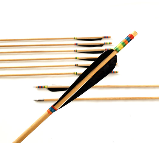 ARCHQUICK 12x 32" Archery Wood Arrow 5" Turkey Feathers for Recurve Bow Long Bow