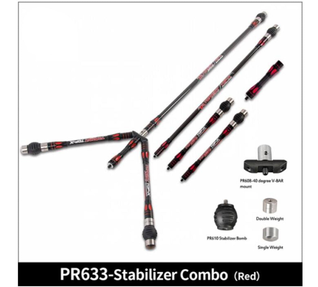 ARCHQUICK Top-X Carbon Stabilizer set with dampeners For Compound Bow 3 Colours