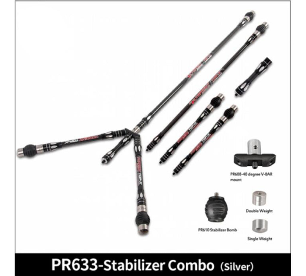 ARCHQUICK Top-X Carbon Stabilizer set with dampeners For Compound Bow 3 Colours
