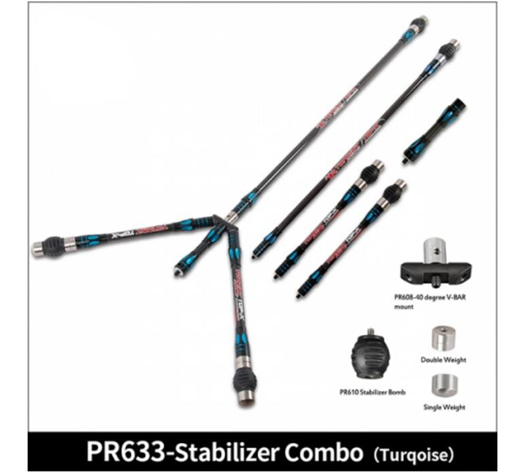 ARCHQUICK Top-X Carbon Stabilizer set with dampeners For Compound Bow 3 Colours