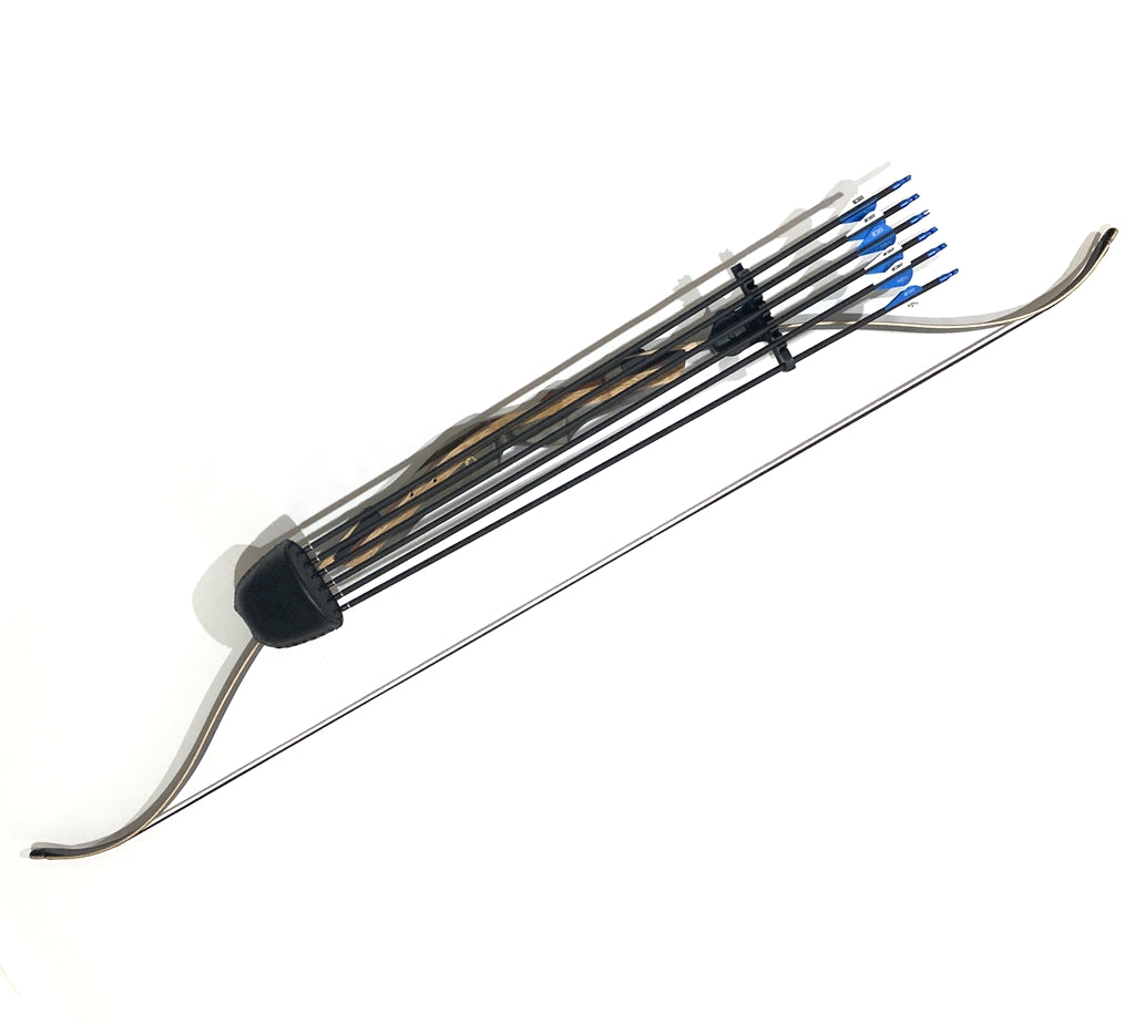 Traditional Bow Quiver 6 Arrows Quick Mount for Recurve Bow Long Bow Hunting Bow