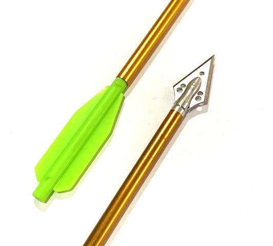 ARCHQUICK 6.5" Crossbow Bolts Aluminium Arrows 2 Blade Broadheads GRN
