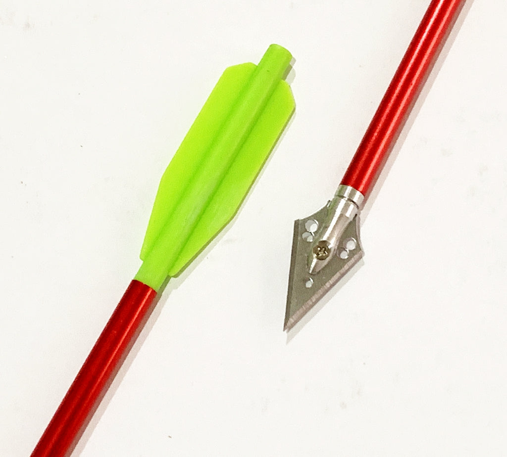 ARCHQUICK 6.5" Crossbow Bolts Aluminium Arrows 2 Blade Broadheads GRN