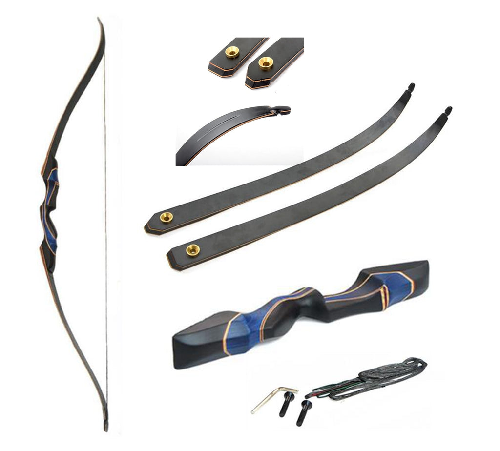 ARCHQUICK Recurve Bow Arrow Kit  D61 Blue Lake 60″ Take Down Recurve Hunting Bow