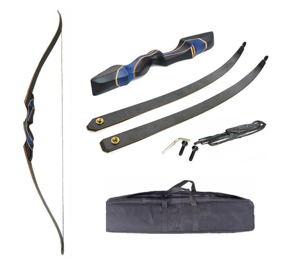 ARCHQUICK Recurve Bow Arrow Kit  D61 Blue Lake 60″ Take Down Recurve Hunting Bow