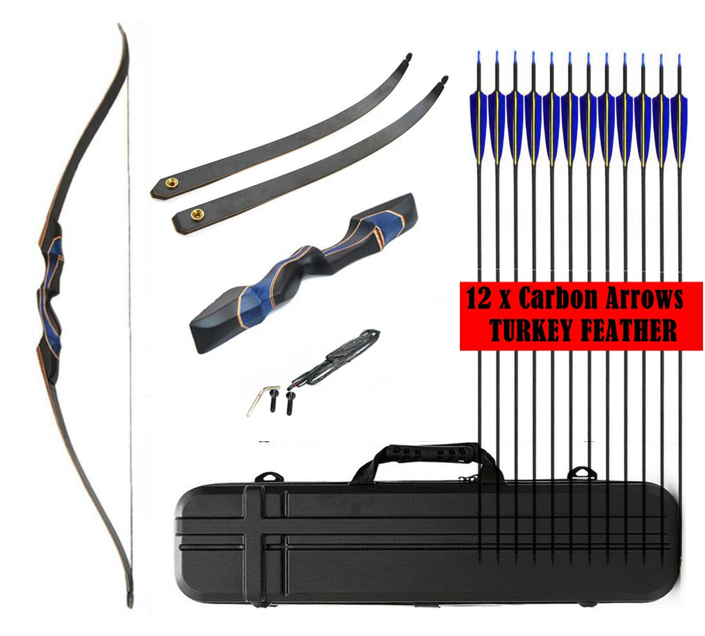 ARCHQUICK Recurve Bow Arrow Kit  D61 Blue Lake 60″ Take Down Recurve Hunting Bow