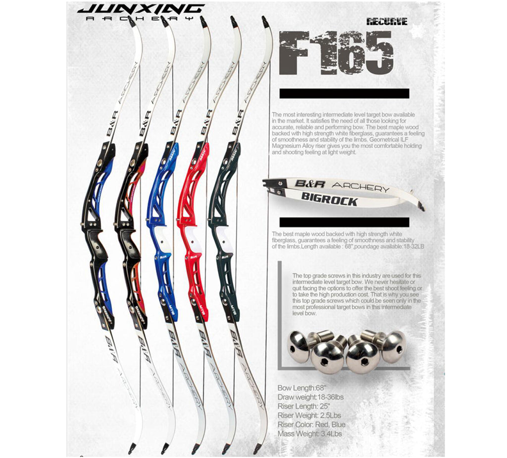 Junxing 68" Archery Recurve Bow RH 25" ILF Riser Takedown Target bow