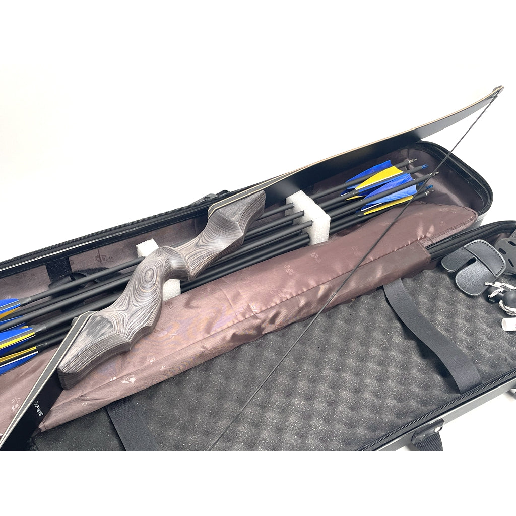 Junxing Black Hunter 60" Takedown Recurve Bow Longbow Limbs RH/LH  Hard Case