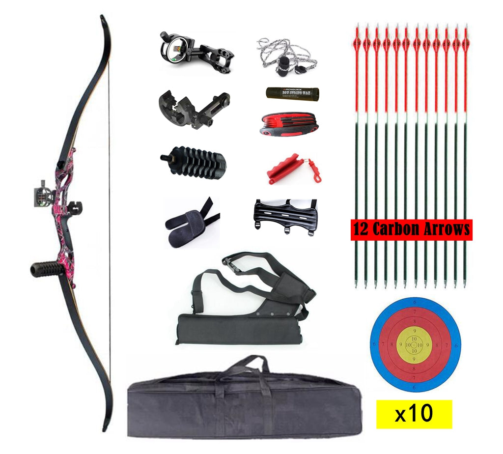 JUNXING Archery F179 Recurve Bow Arrows Set Takedown 56 Inch Target & Hunting