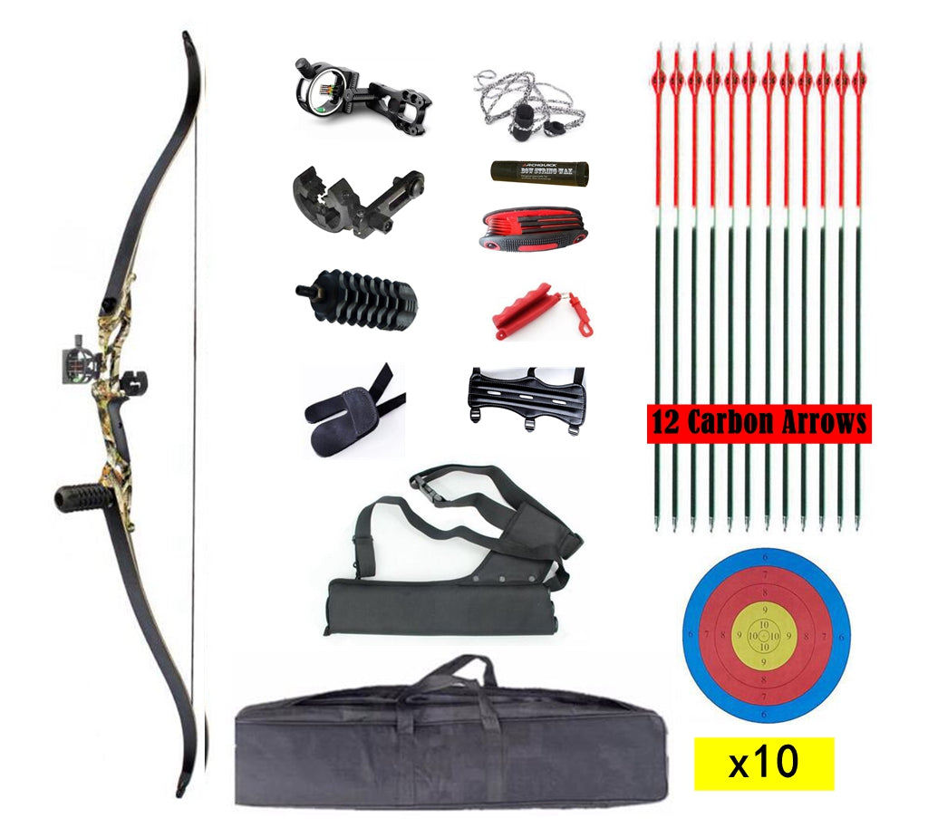 JUNXING Archery F179 Recurve Bow Arrows Set Takedown 56 Inch Target & Hunting