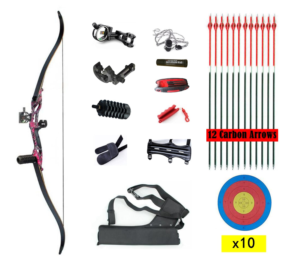 JUNXING Archery F179 Recurve Bow Arrows Set Takedown 56 Inch Target & Hunting