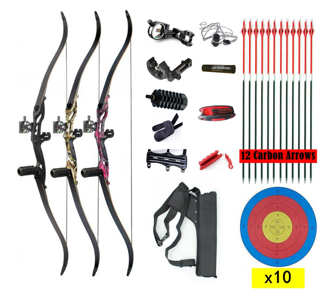JUNXING Archery F179 Recurve Bow Arrows Set Takedown 56 Inch Target & Hunting