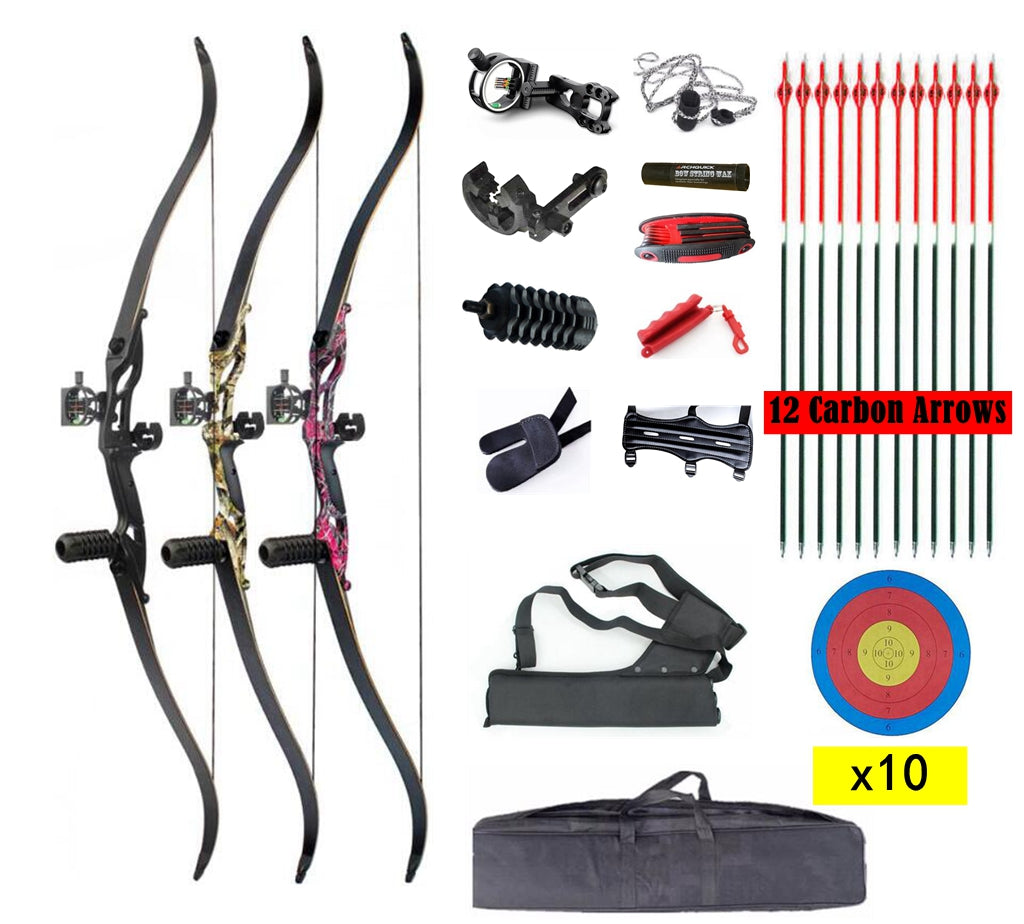 JUNXING Archery F179 Recurve Bow Arrows Set Takedown 56 Inch Target & Hunting