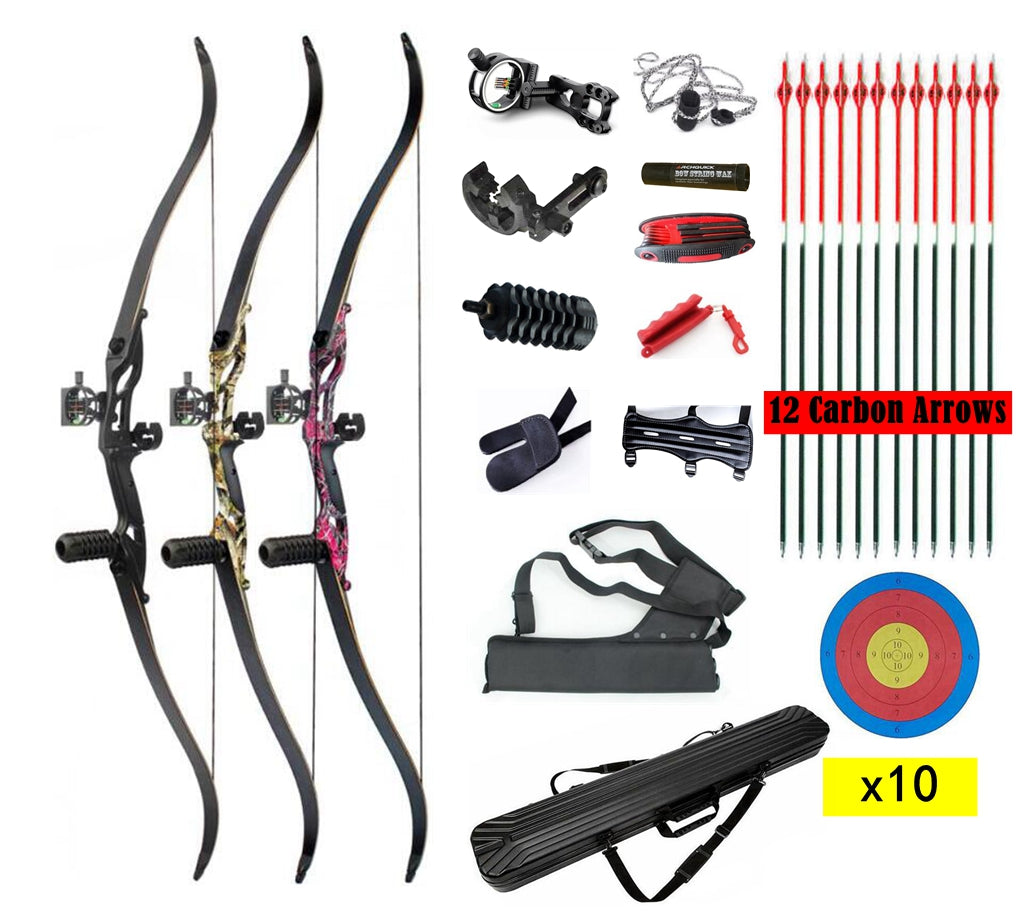 JUNXING Archery F179 Recurve Bow Arrows Set Takedown 56 Inch Target & Hunting