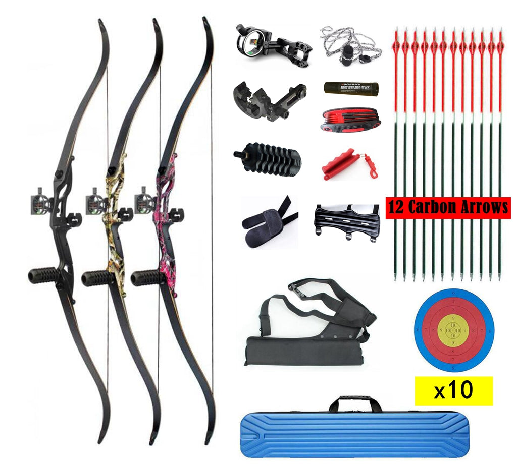 JUNXING Archery F179 Recurve Bow Arrows Set Takedown 56 Inch Target & Hunting
