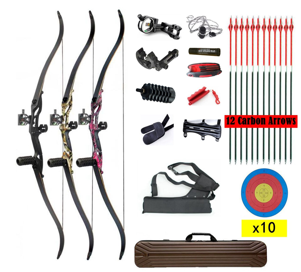 JUNXING Archery F179 Recurve Bow Arrows Set Takedown 56 Inch Target & Hunting