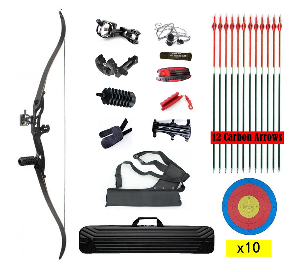 JUNXING Archery F179 Recurve Bow Arrows Set Takedown 56 Inch Target & Hunting