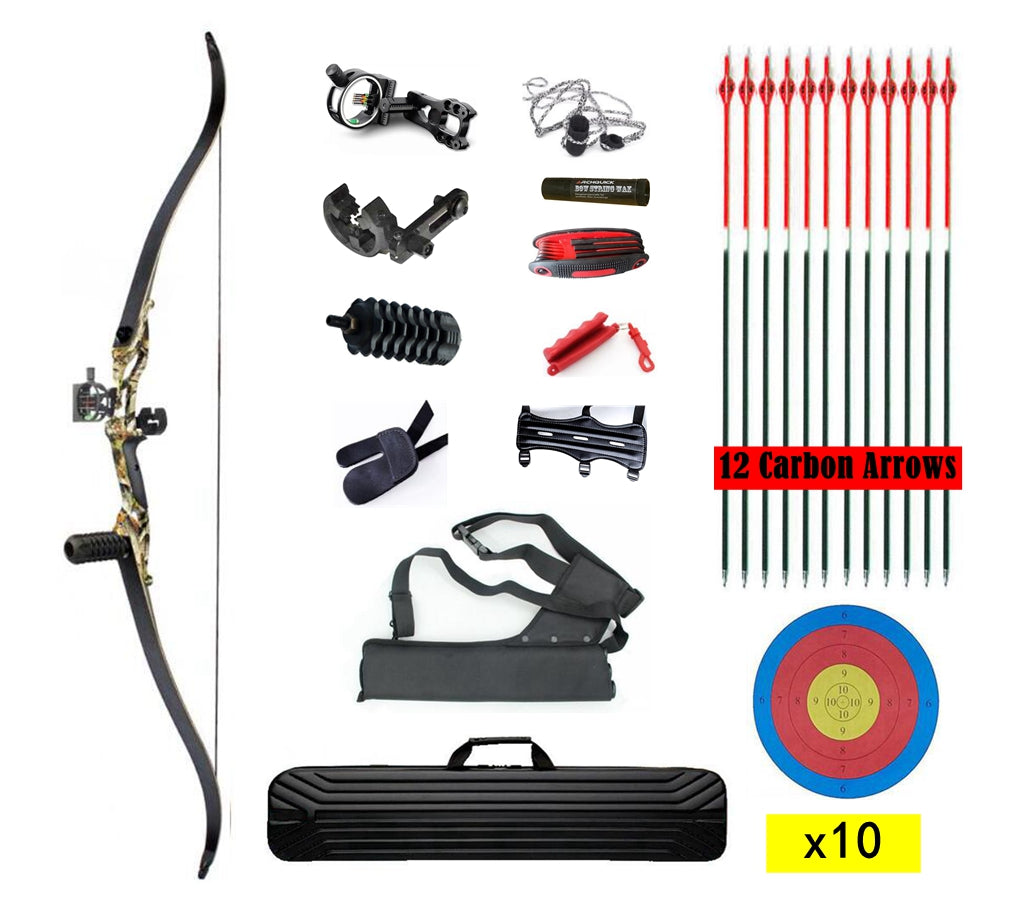 JUNXING Archery F179 Recurve Bow Arrows Set Takedown 56 Inch Target & Hunting