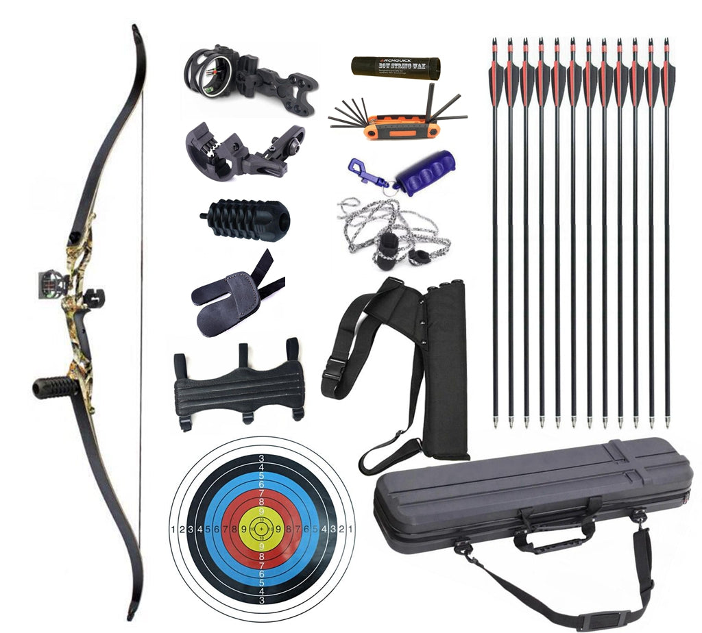 Junxing Archery F179 Recurve Bow Set 60 Inch Takedown RH Target & Hunt