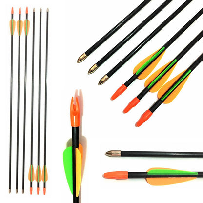 12x 28" Fiberglass Arrows upto 30LB For Kid Practice Target Recurve Compound Bow