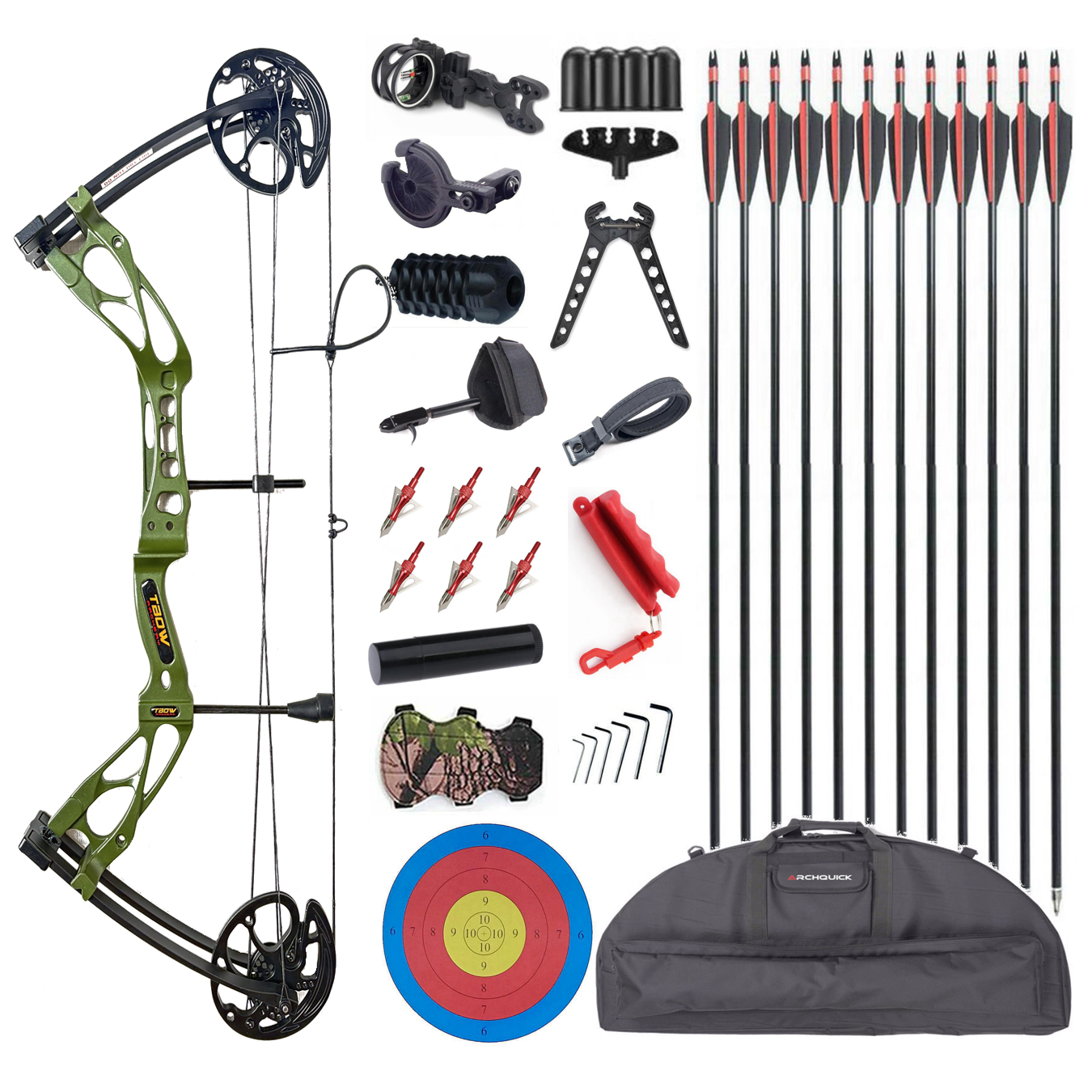Junxing Compound Bow M133 Dragon For Hunting Broadheads 10-70lbs RTS Soft Bag