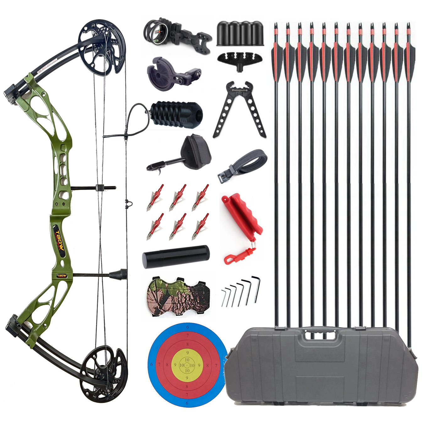 Junxing Compound Bow M133 Dragon For Hunting Broadheads 10-70lbs RTS Hard Case