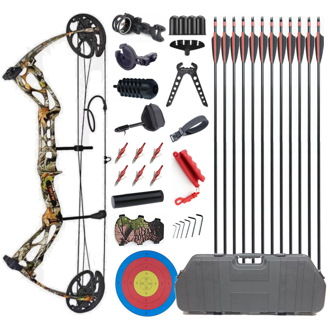 Junxing Compound Bow M133 Dragon For Hunting Broadheads 10-70lbs RTS Hard Case