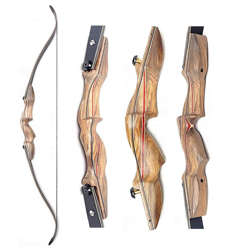 ARCHQUICK 60" ILF Wooden Recurve Bow 30-60lbs Riser 17inch For Hunting Target