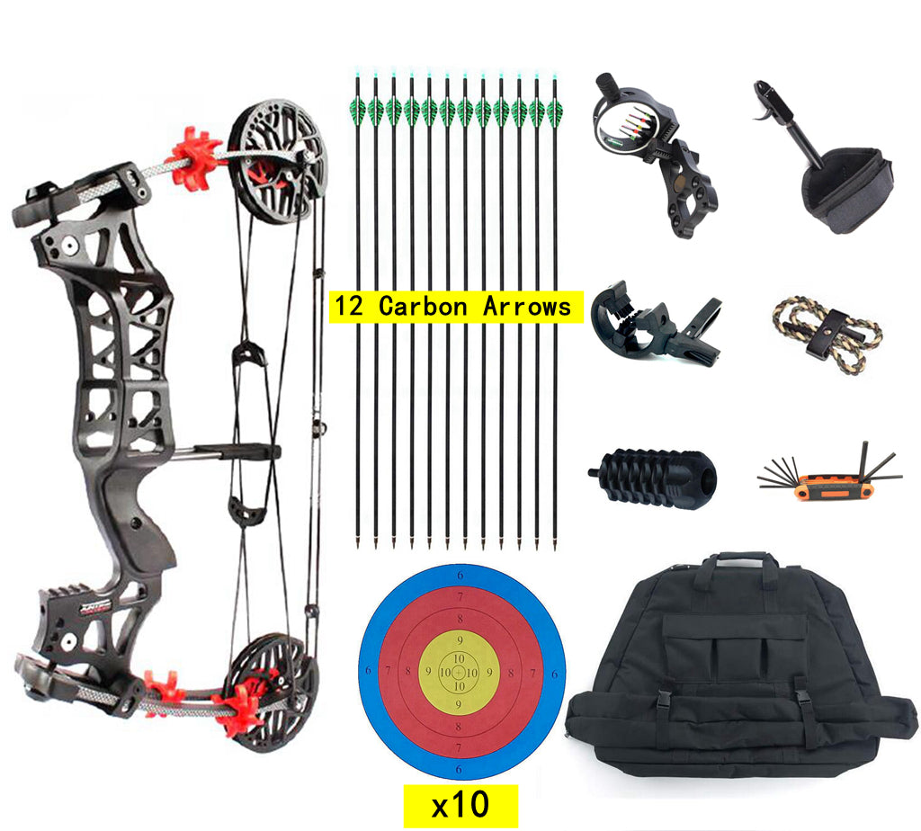 Junxing Archery M109e Compound Bow Kit 30-60lbs R&LH Target Hunting Target