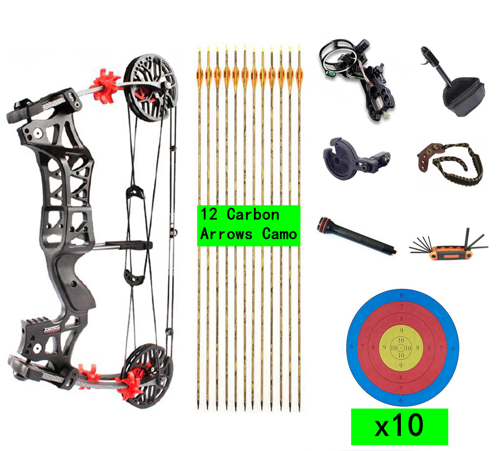 Junxing Archery M109e Compound Bow Kit 30-60lbs R&LH Target Hunting Target