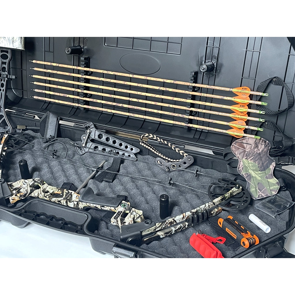Junxing M120 20-70LBS Compound Bow Archery Sports Hunting Targeting RH Hard Case