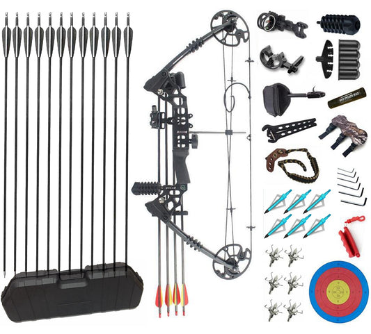 Junxing M120 20-70LBS Compound Bow Archery Sport Hunting Targeting R/L Hard Case