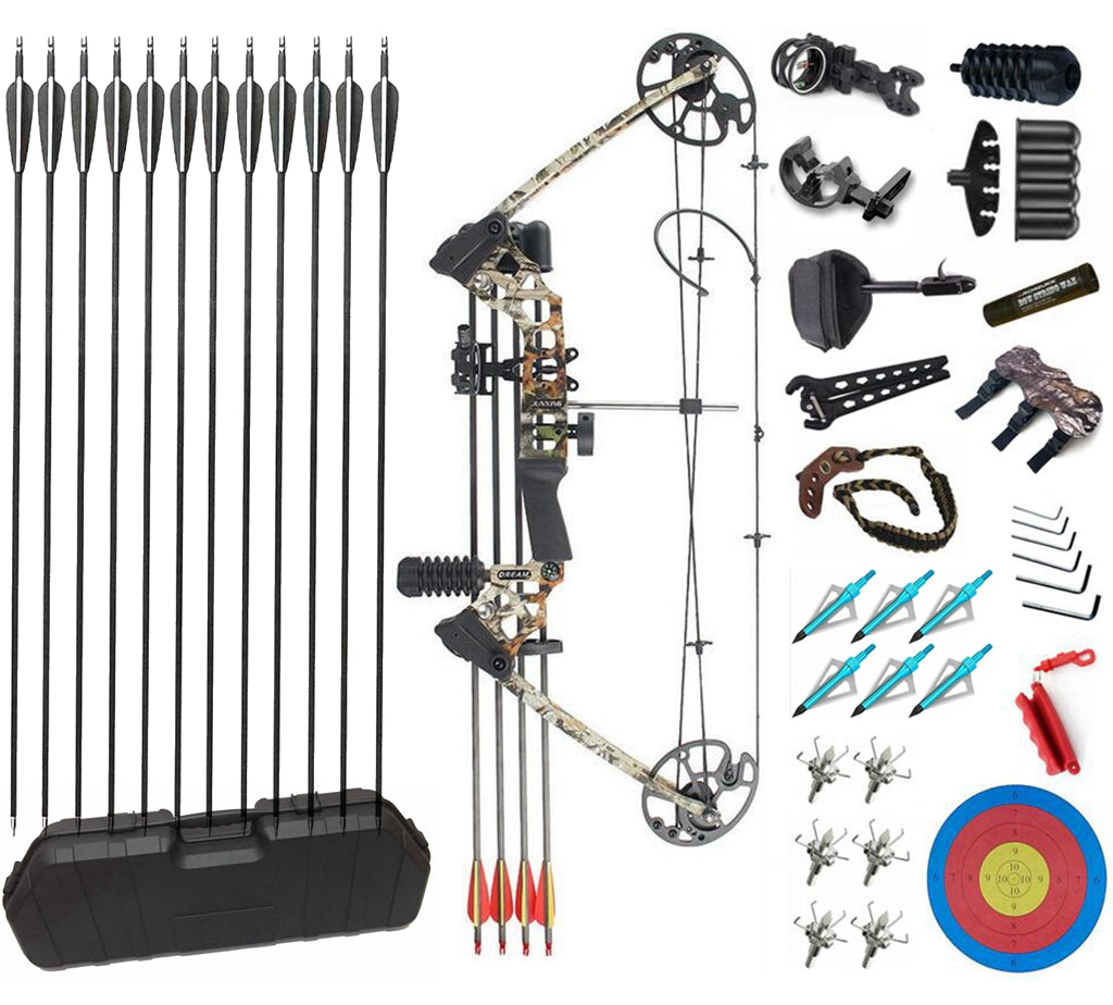Junxing M120 20-70LBS Compound Bow Archery Sport Hunting Targeting R/L Hard Case