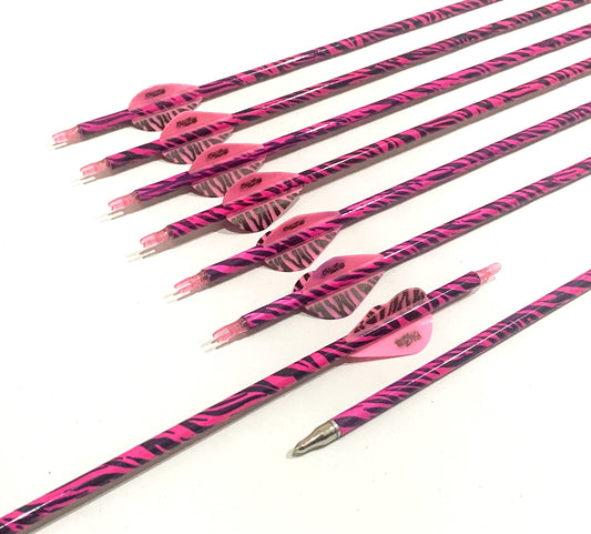 ARCHQUICK 31.5'' Carbon Arrows Archery Recurve Compound Bow Hunting 12pcs Pink