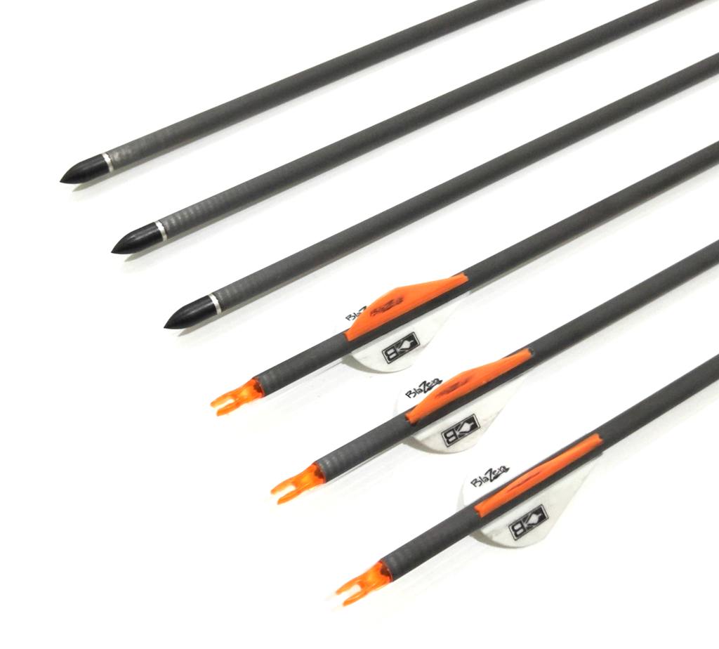 NEW 12 X 31.5" CARBON ARROWS 2" FLETCH Spine 400 COMPOUND OR RECURVE BOW TARGET