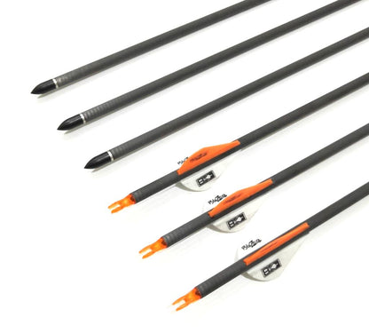 NEW 12 X 31.5" CARBON ARROWS 2" FLETCH Spine 400 COMPOUND OR RECURVE BOW TARGET