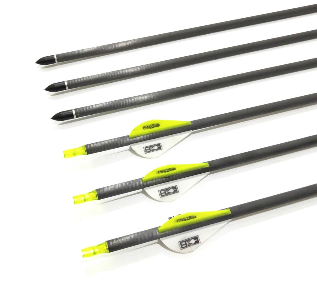 NEW 12 X 31.5" CARBON ARROWS 2" FLETCH Spine 400 COMPOUND OR RECURVE BOW TARGET