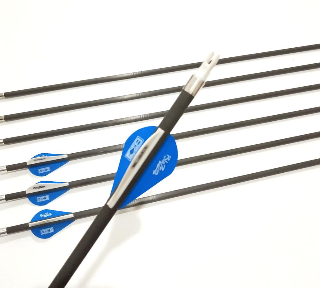 New 12 X 31.5" CARBON ARROWS 2" FLETCH Spine 340 400 COMPOUND OR RECURVE BOW