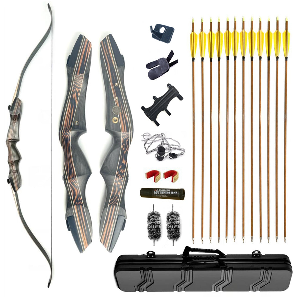 Tachyon Archery Takedown Recurve Bow 62inch 25-60lb RH Hunting and Target